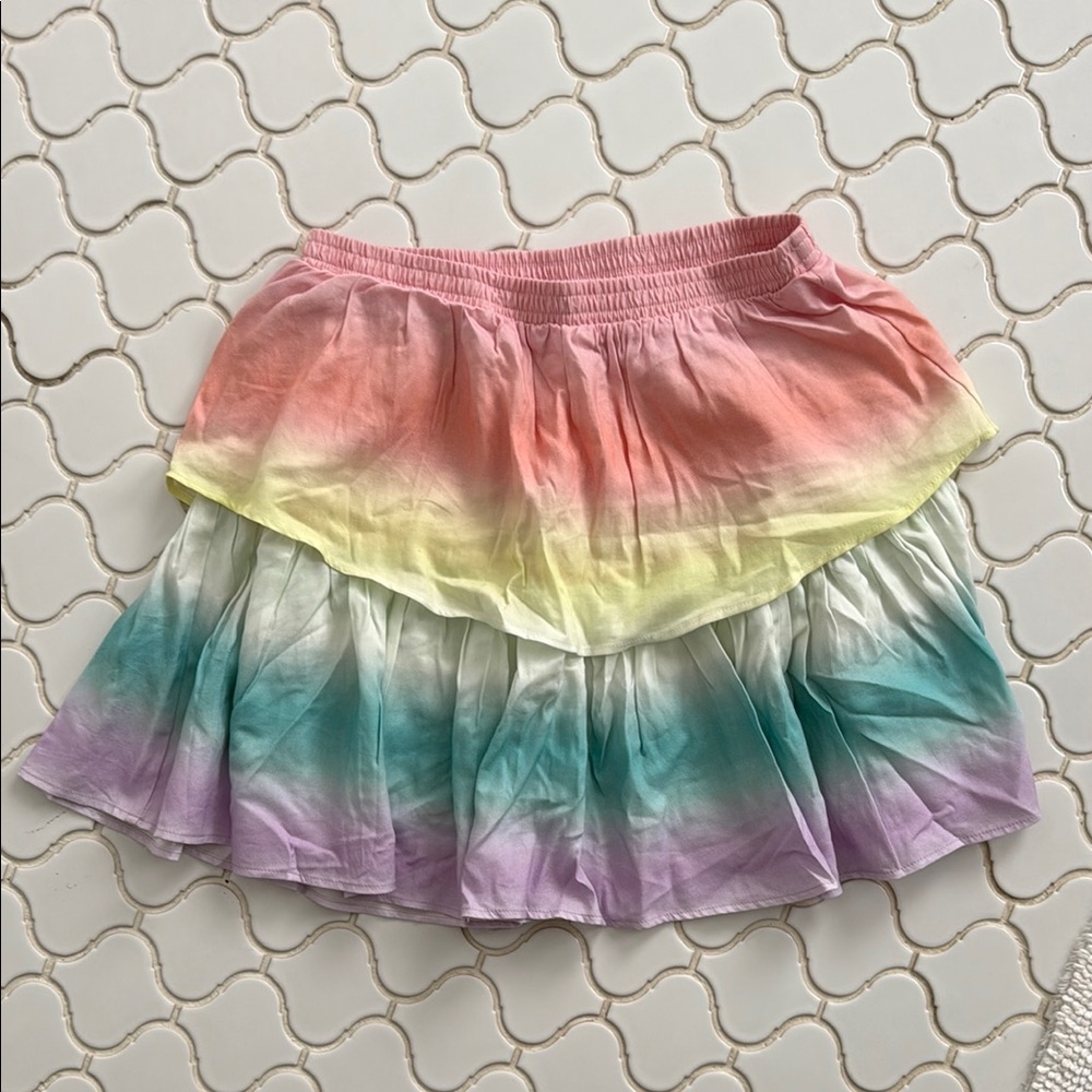 Ombre Mini Skirt with Ruffled Tiers